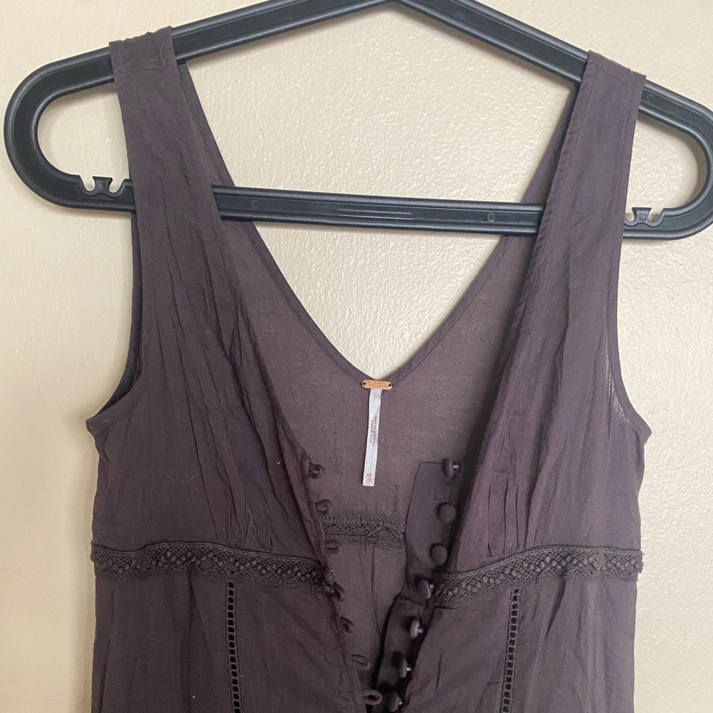 Free people gray button down dress